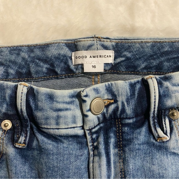 NWT Good American Good Waist Crop High Waist Raw Hem Stretch Jeans 16 - Picture 7 of 14